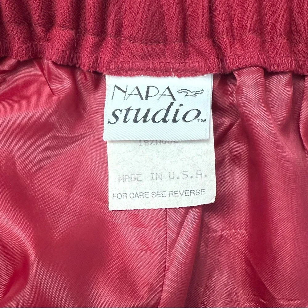 Napa‎ Studio Women's Lined Straight Leg Pants, Side Pockets, Maroon, Size 10